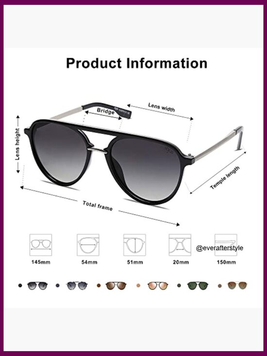 Retro Aviator Polarized Sunglasses with Plastic&Metal Frame main image 5